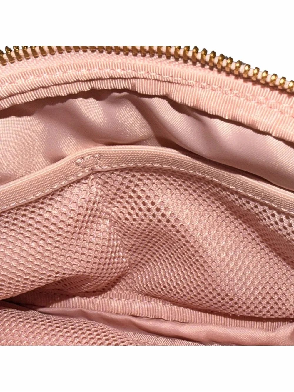 lululemon athletica Pink Sherpa Zip Pouch with Logo Accent/Pink Mist Gold